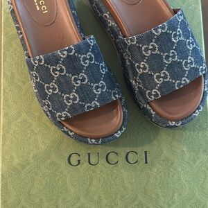Gucci Women's Denim Blue Mules